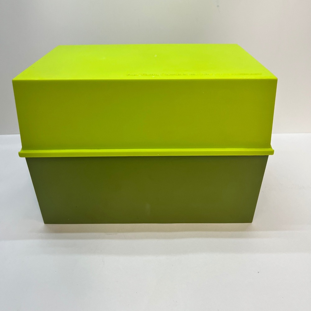 Vintage Betty Crocker Recipe Card Library Box Avocado Lime Green Plastic 1970s